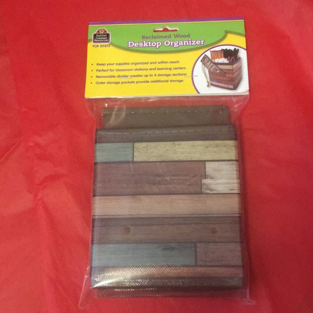 Reclaimed Wood Desktop Organizer W/ Divider It Gives U 4 Spaces W/ Front Pocket